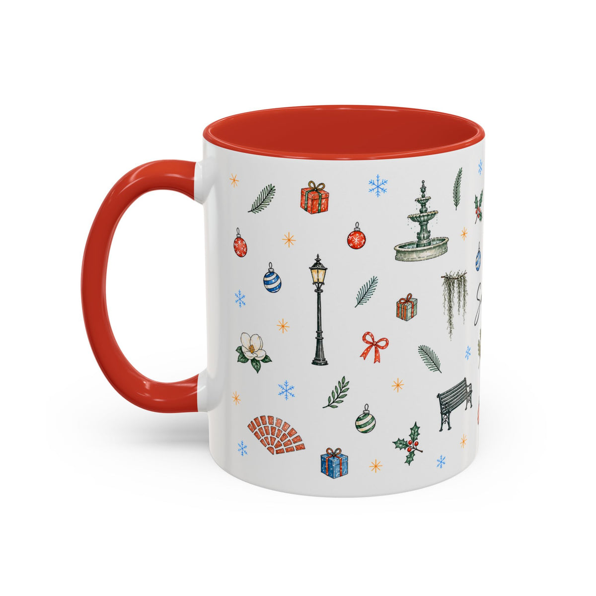 Savannah Christmas Mug | Watercolor City Souvenir, Travel Memories Cup