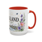 Rhode Island State Map Mug | Botanical Seaside Accent Cup (11oz or 15oz)