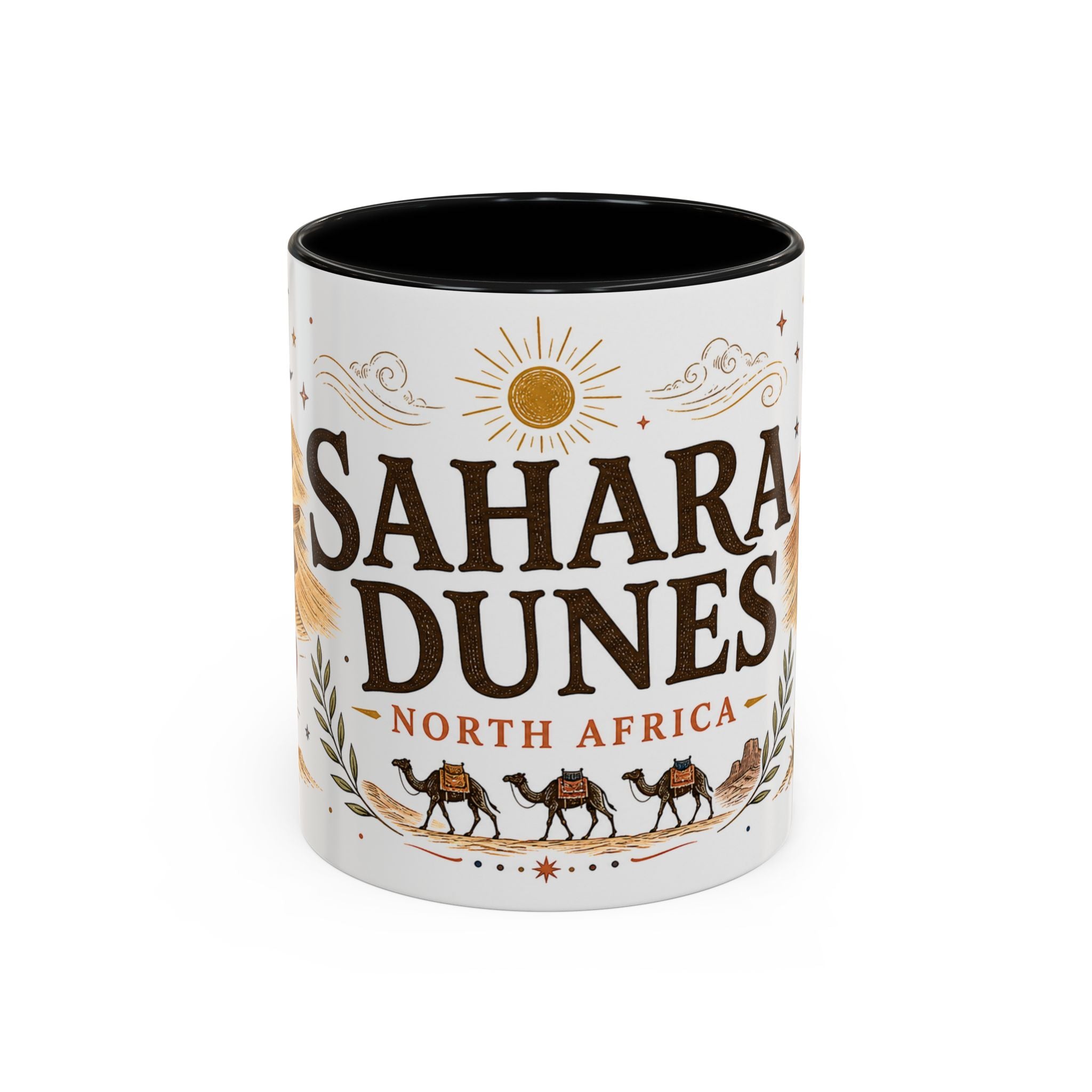 Sahara Dunes Coffee Mug | Travel Destination Souvenir Gift | Accent Color Ceramic 11oz 15oz