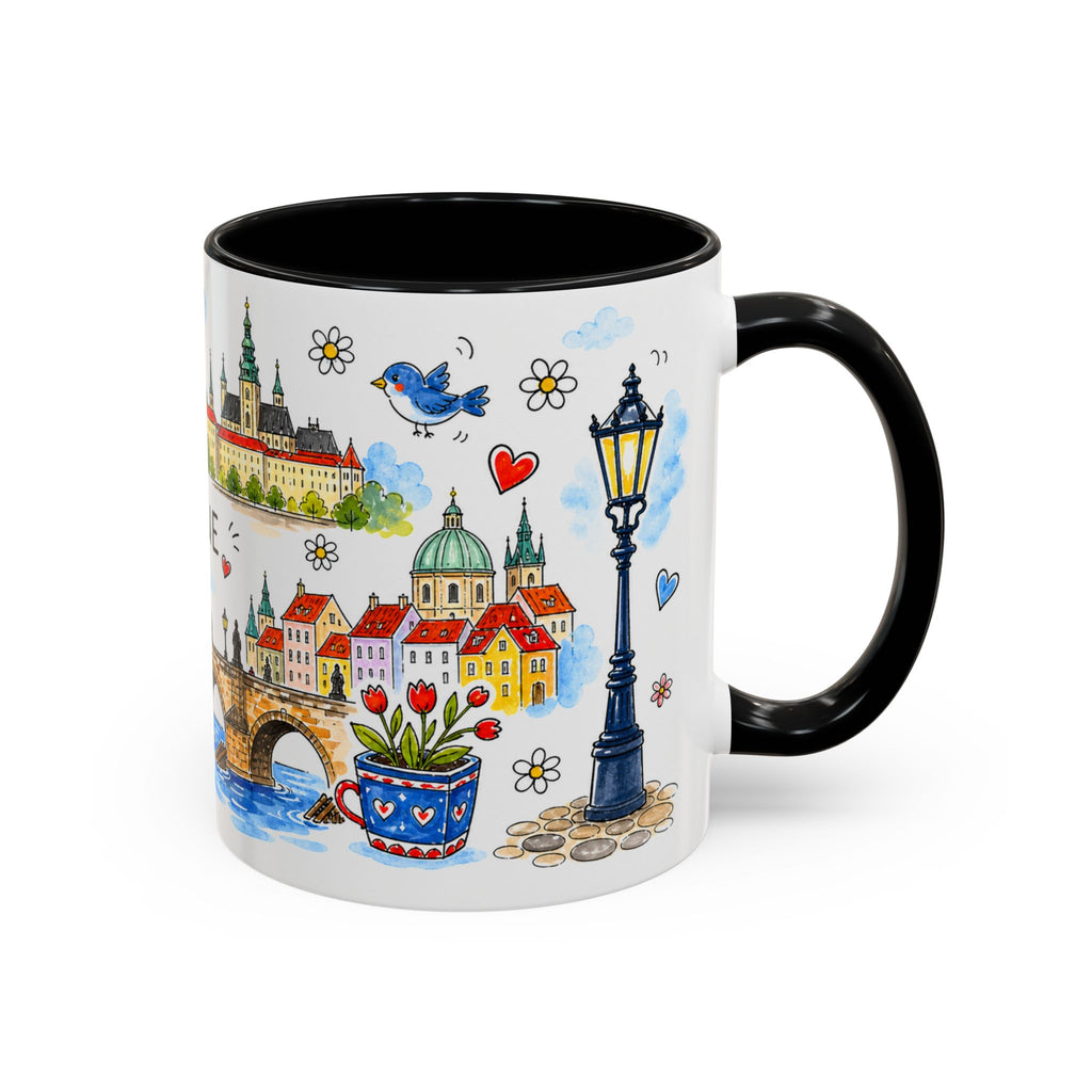 Prague Travel Mug | European City Souvenir Accent Coffee Mug | 11oz 15oz Ceramic Cup