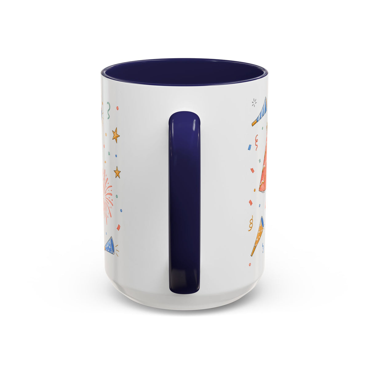 New Year Confetti Mug | Party Popper Watercolor Celebration Gift | Accent Cup 11oz 15oz