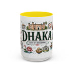 Dhaka Coffee Mug | Bangladesh Souvenir Travel Gift | Accent Color Ceramic 11oz 15oz