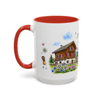 Zermatt Illustrated Travel Mug | Switzerland Souvenir Accent Coffee Mug | 11oz 15oz Ceramic Cup