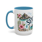 Seychelles Coffee Mug | Travel Destination Souvenir Gift | Accent Color Ceramic 11oz 15oz