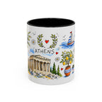 Athens Travel Mug | European City Souvenir Accent Coffee Mug | 11oz 15oz Ceramic Cup