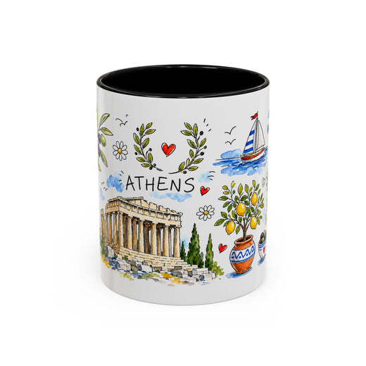 Athens Travel Mug | European City Souvenir Accent Coffee Mug | 11oz 15oz Ceramic Cup