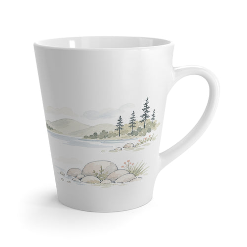 Acadia National Park Latte Mug | Pastel Watercolor Nature Coffee Cup | 12 oz Travel Souvenir Gift
