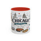 Chicago Coffee Mug | Illinois Souvenir City Gift | Accent Color Ceramic 11oz 15oz