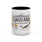 Saguaro National Park Coffee Mug | Arizona Desert Cactus Sunset Gift | Accent Color Ceramic 11oz 15oz