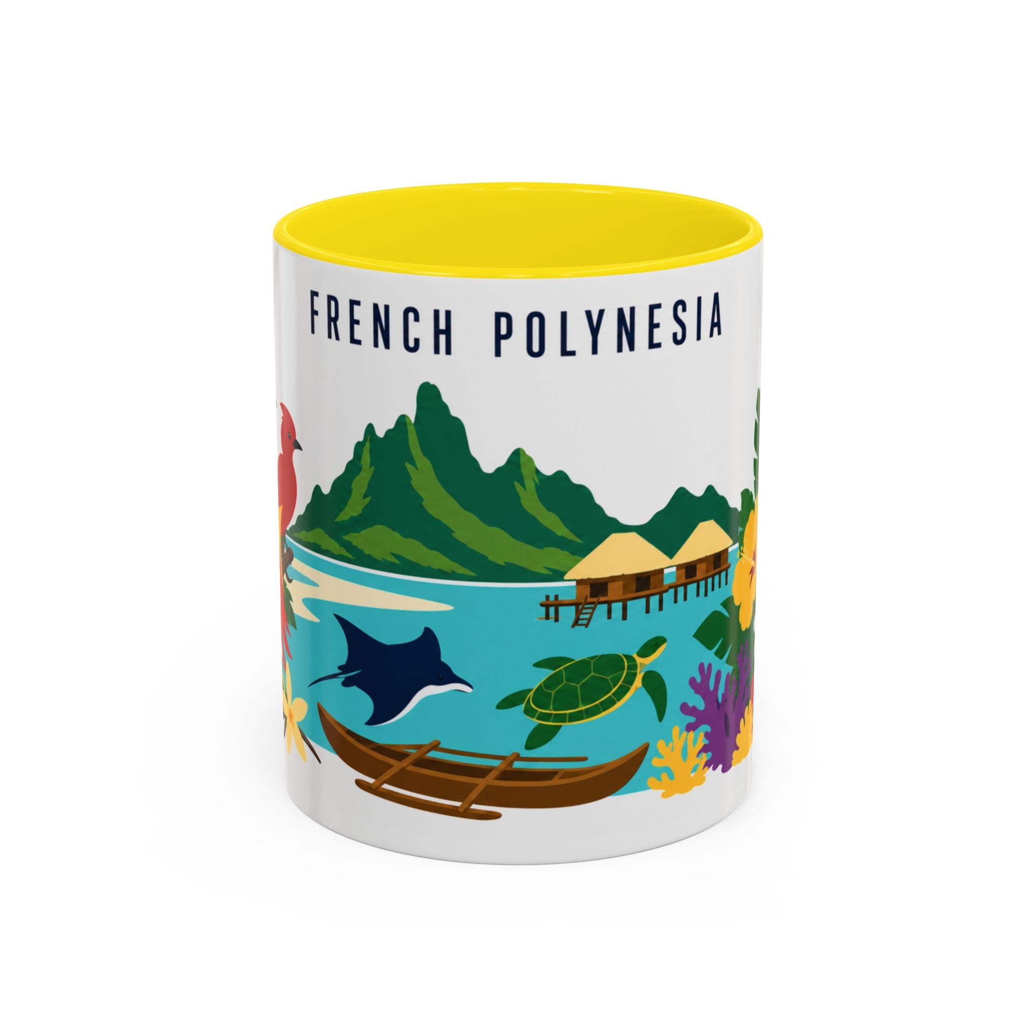 French Polynesia Coffee Mug | Travel Souvenir Accent Mug | Country Gift Ceramic Cup 11oz 15oz