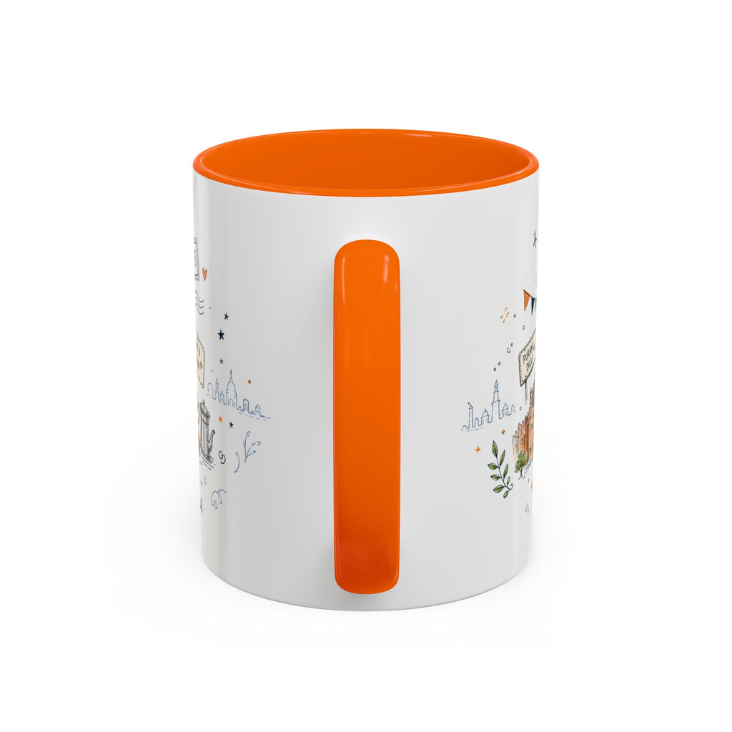New Delhi Coffee Mug | India Souvenir Travel Gift | Accent Color Ceramic 11oz 15oz