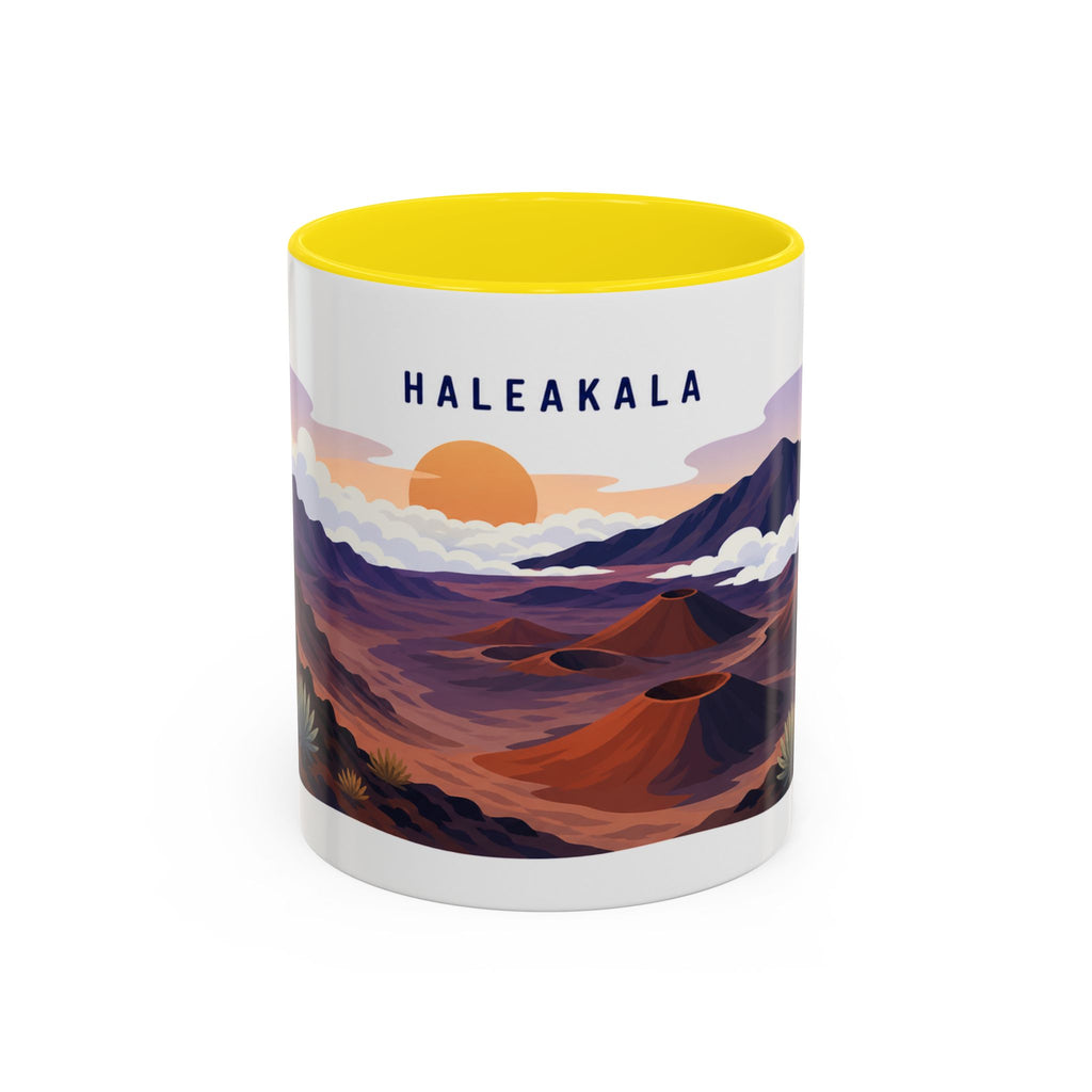 Haleakala National Park Coffee Mug | Solid Color Block Park Souvenir | 11oz 15oz Accent Mug
