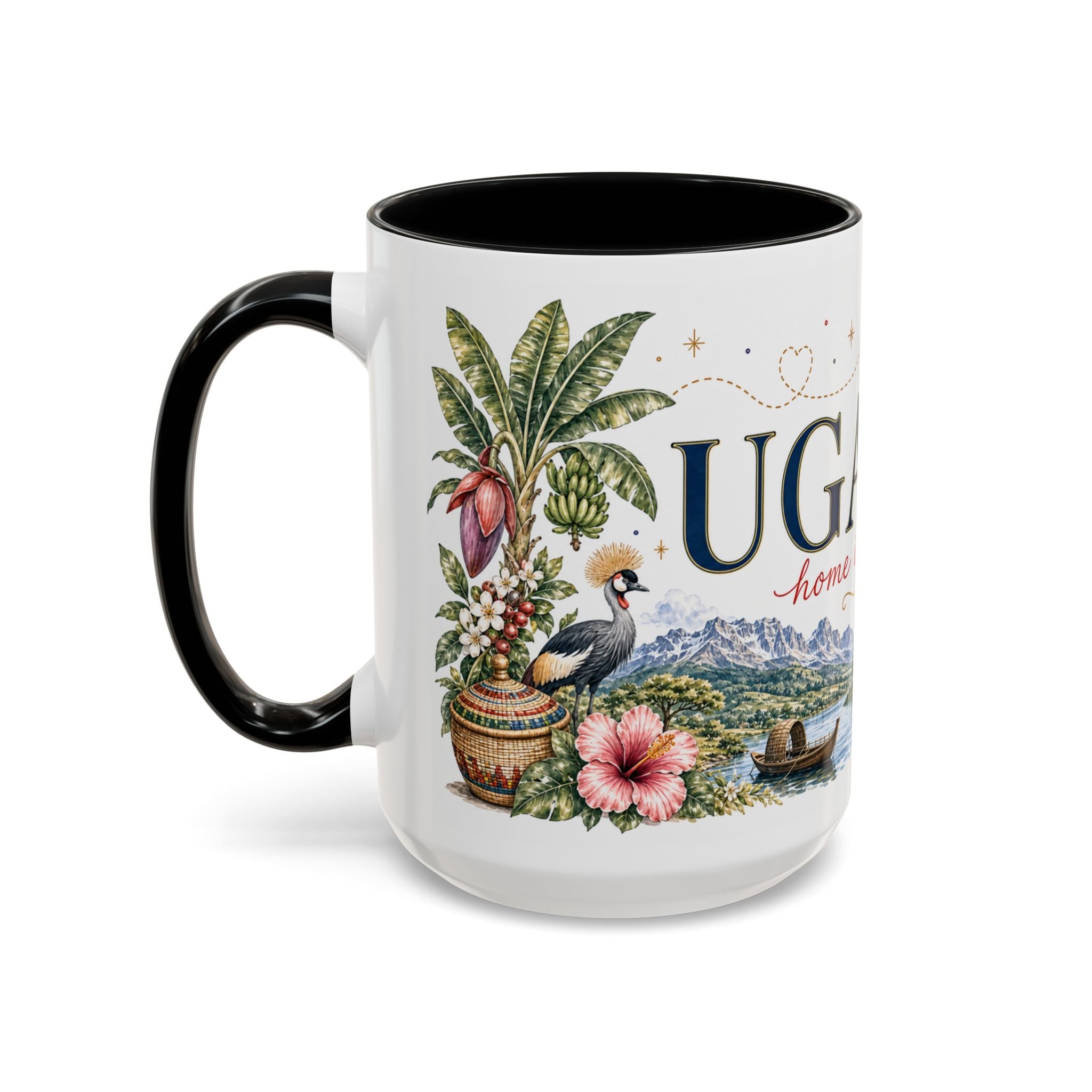 Uganda Home Country Mug | Moving Away Gift | Long Distance Friendship | 11 oz 15 oz Accent Mug
