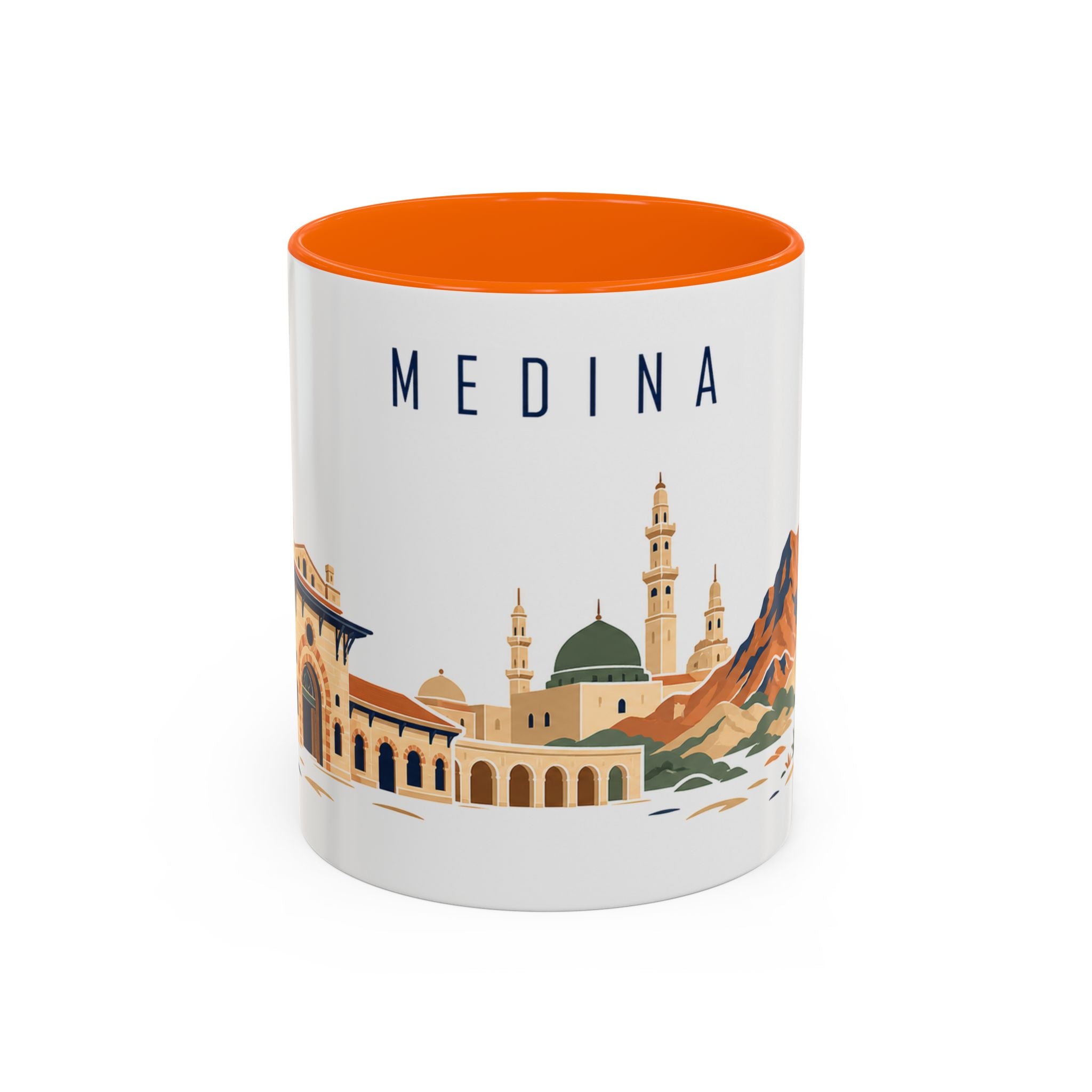 Medina Coffee Mug | Saudi Arabia Travel Souvenir | Porcelain Decal City Gift | 11oz 15oz Accent Mug