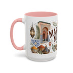 Marrakech Medina Coffee Mug | Travel Destination Souvenir Gift | Accent Color Ceramic 11oz 15oz