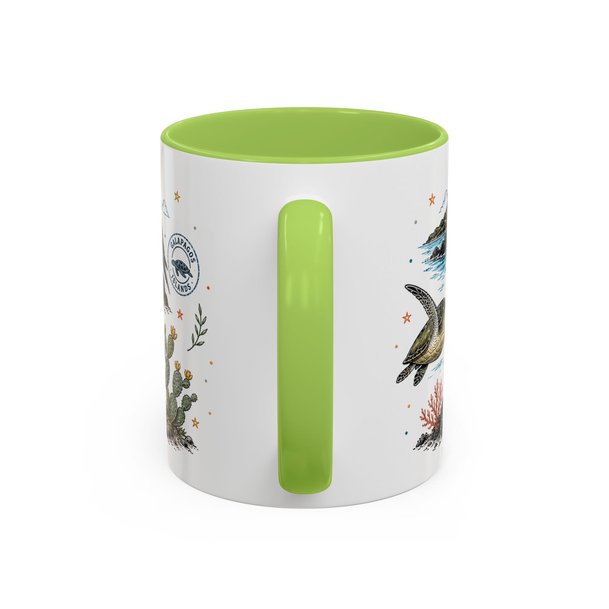 Galapagos Islands Coffee Mug | Travel Destination Souvenir Gift | Accent Color Ceramic 11oz 15oz