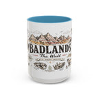 Badlands National Park Coffee Mug | South Dakota Prairie Fossil Hiking Gift | Accent Color Ceramic 11oz 15oz