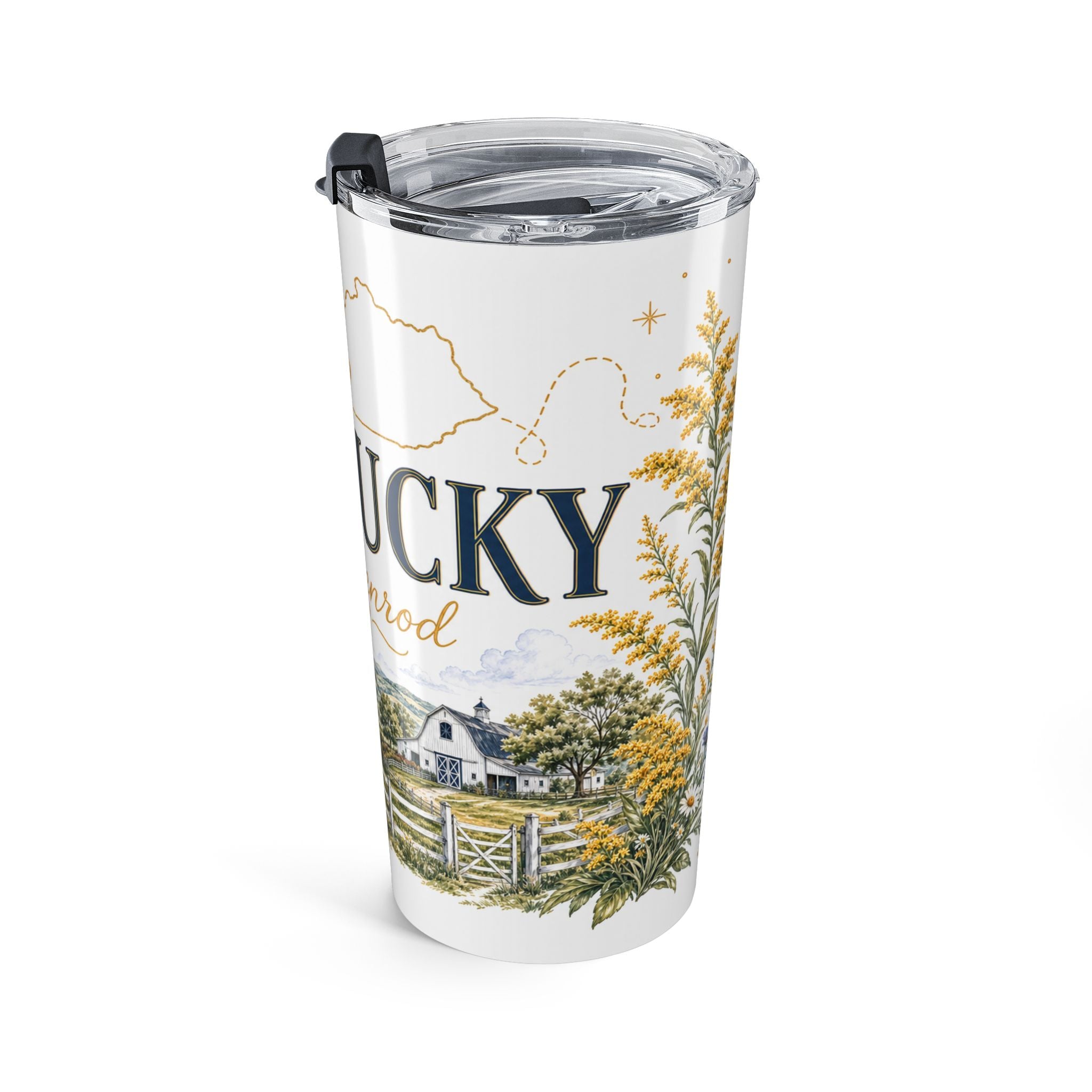 Kentucky State Flower 20oz Tumbler | Goldenrod Botanical State Flower Gift | Insulated Stainless Steel Travel Cup