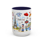 Paris Travel Mug | European City Souvenir Accent Coffee Mug | 11oz 15oz Ceramic Cup