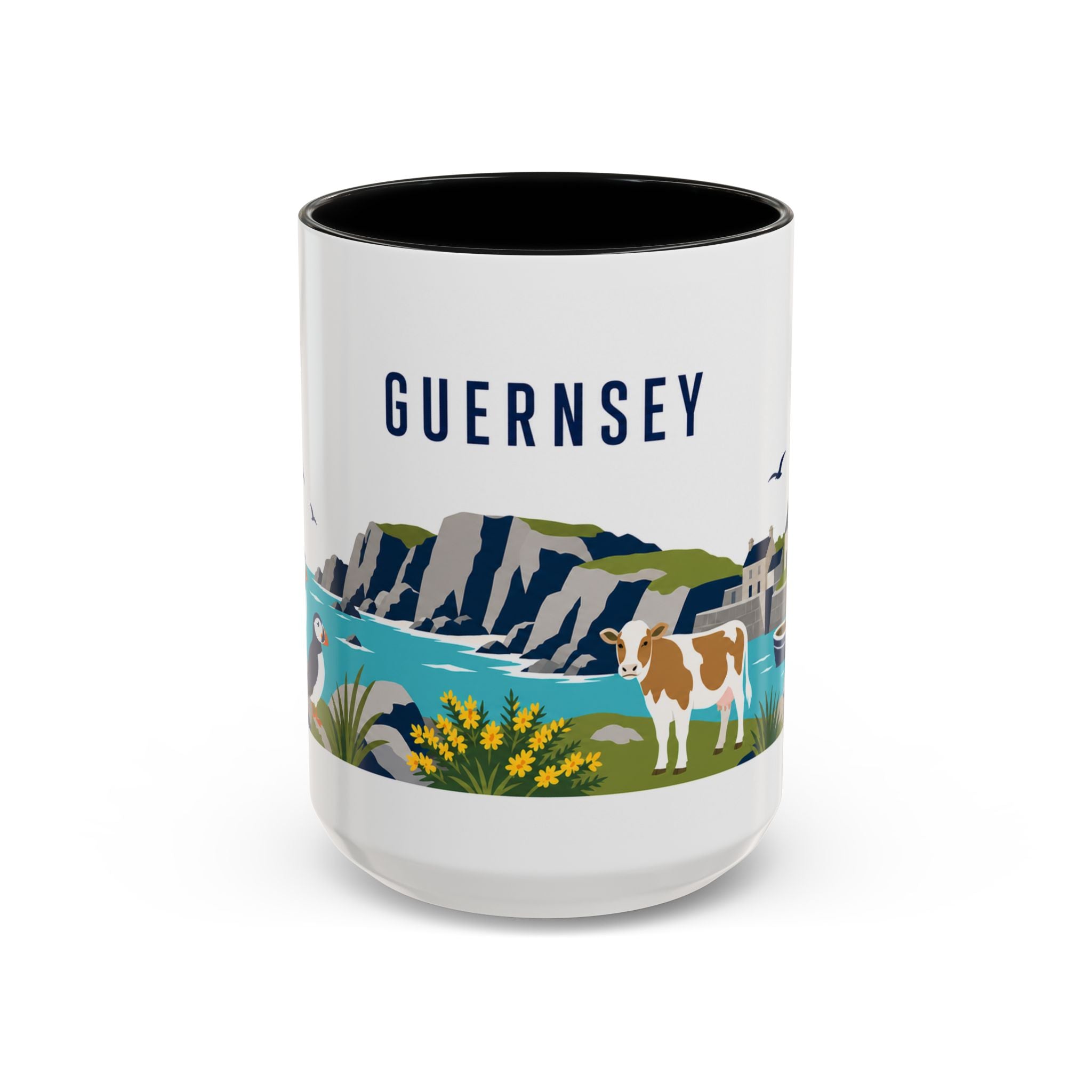 Guernsey Coffee Mug | Travel Souvenir Accent Mug | Country Gift Ceramic Cup 11oz 15oz
