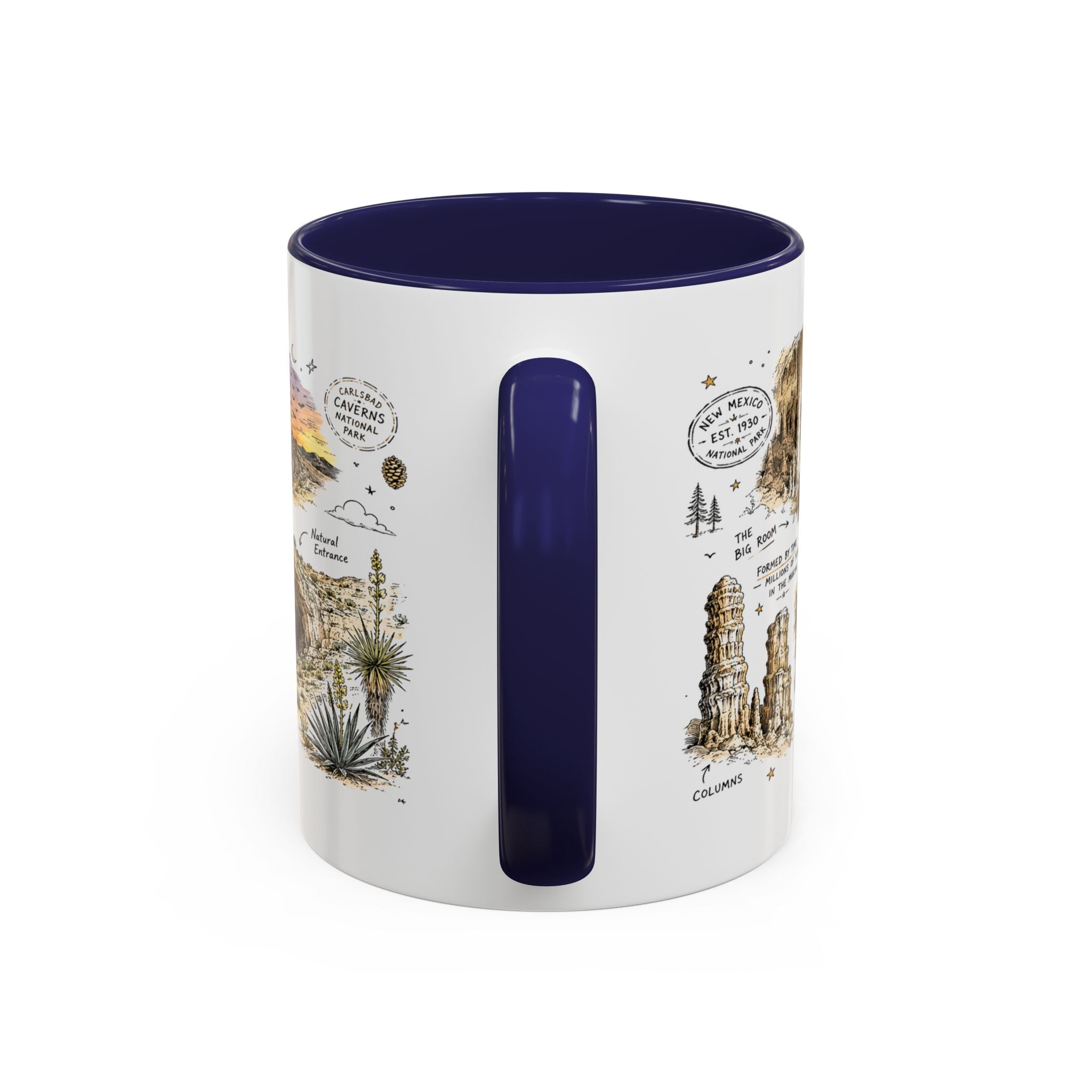 Carlsbad Caverns National Park Coffee Mug | New Mexico Cave Exploration Bat Gift | Accent Color Ceramic 11oz 15oz