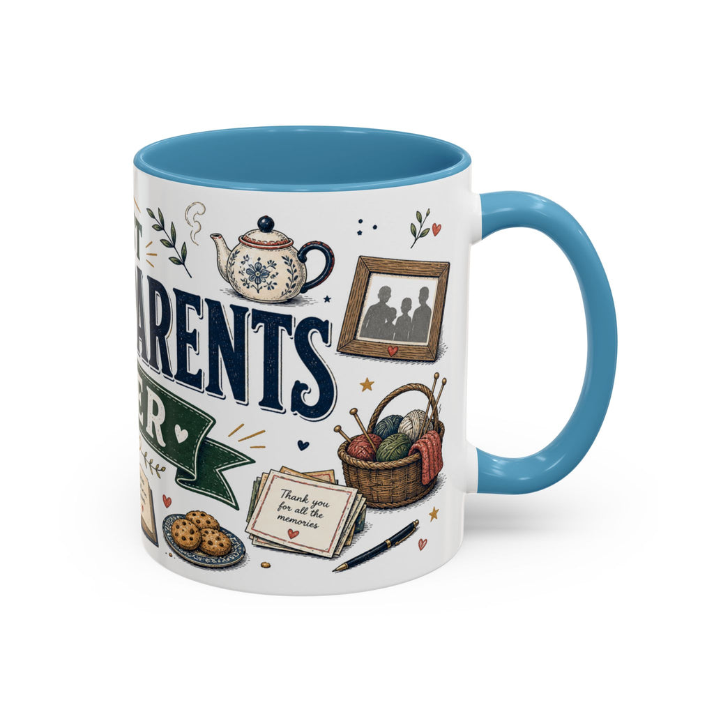 Best Grandparents Ever Coffee Mug | Gift From Grandkids | Accent Color Ceramic 11oz 15oz