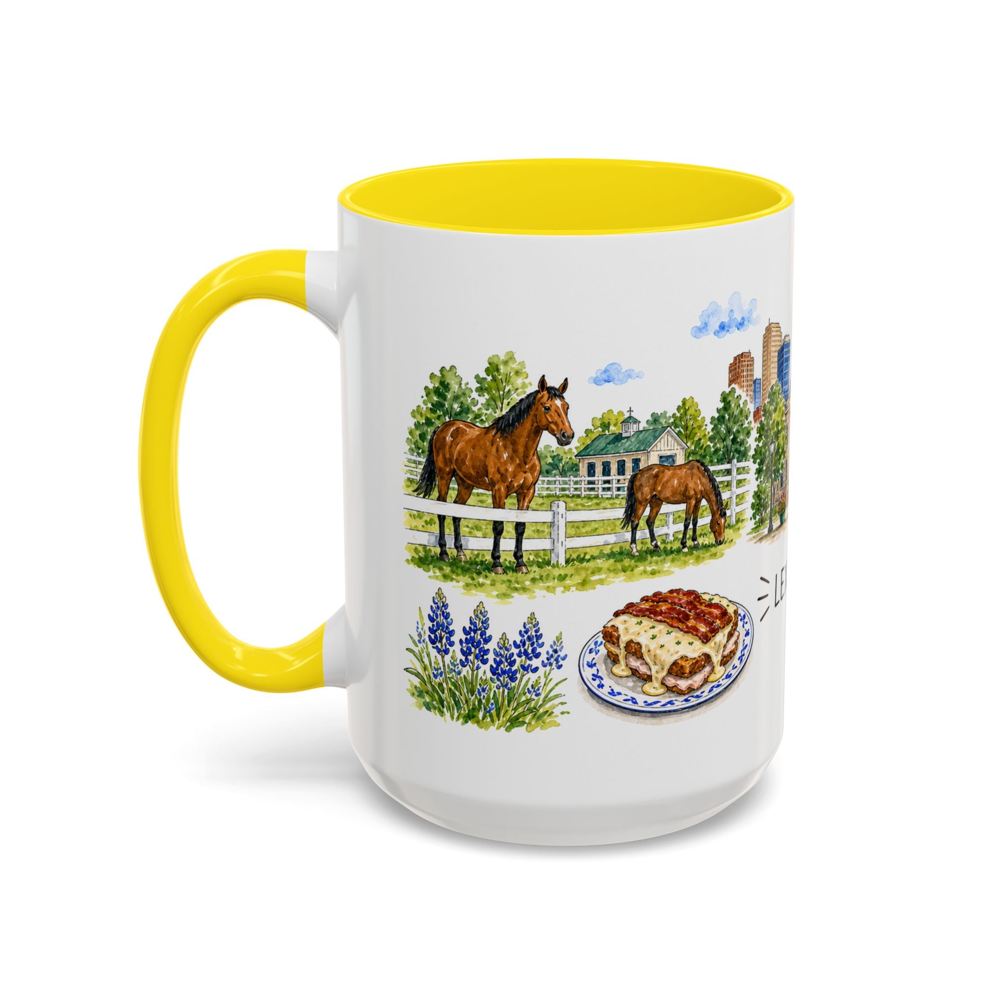 Lexington Illustrated Travel Mug | City Souvenir Accent Coffee Mug | 11oz 15oz Ceramic Cup
