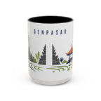Denpasar Coffee Mug | Indonesia Travel Souvenir | Porcelain Decal City Gift | 11oz 15oz Accent Mug