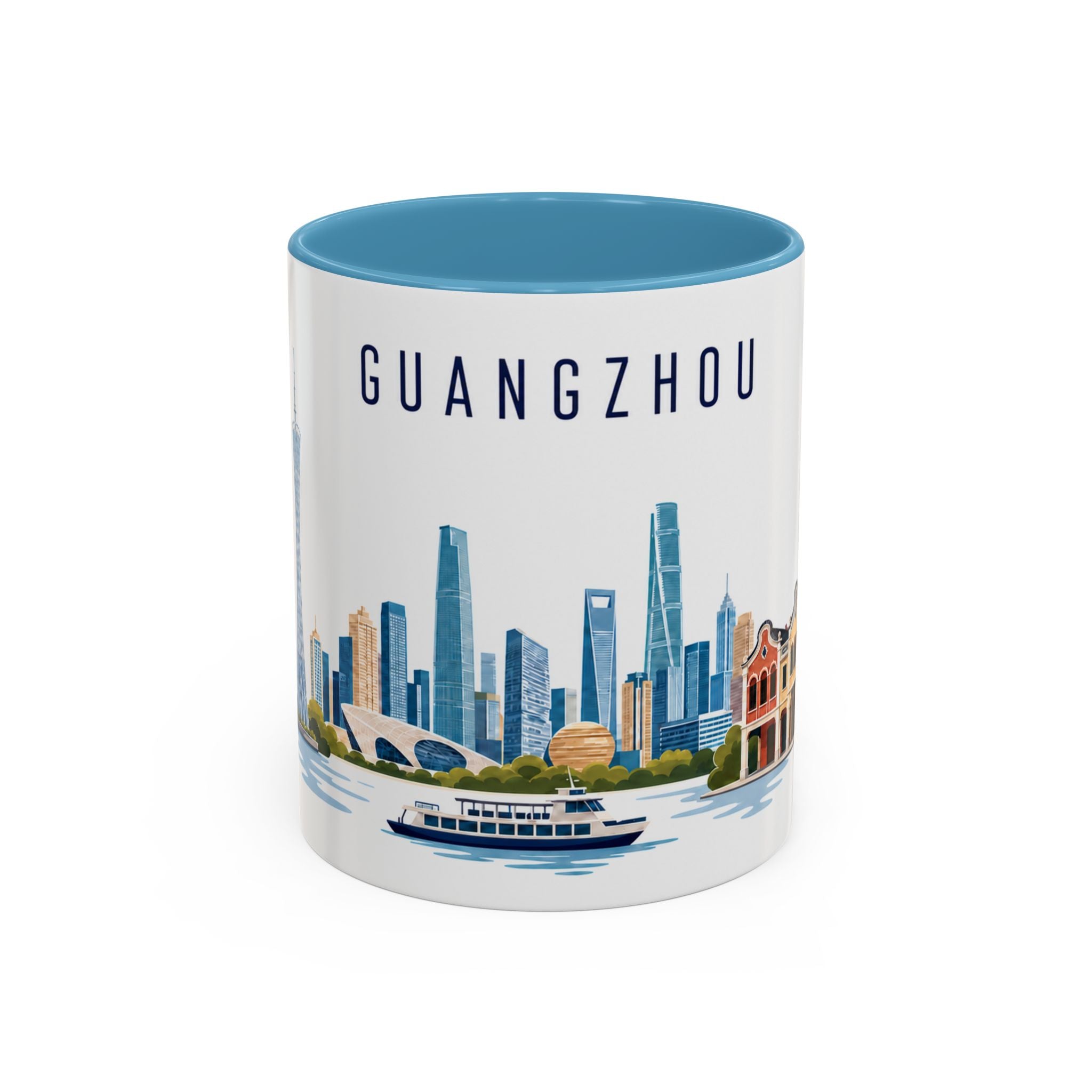 Guangzhou Coffee Mug | China Travel Souvenir | Porcelain Decal City Gift | 11oz 15oz Accent Mug