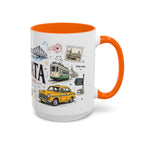 Kolkata Coffee Mug | India Souvenir Travel Gift | Accent Color Ceramic 11oz 15oz