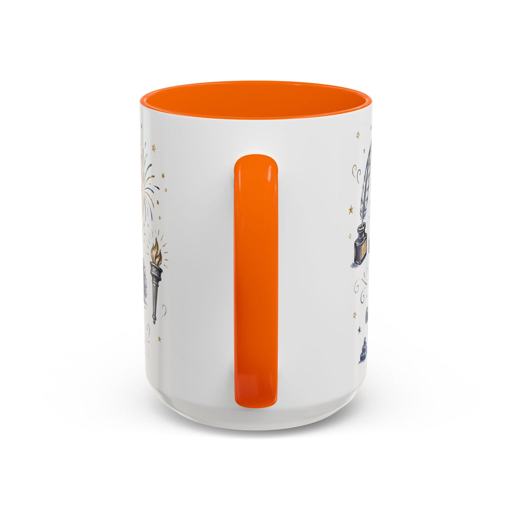 America 250 Coffee Mug | 1776-2026 Patriotic 4th of July Gift | Accent Color Ceramic 11oz 15oz