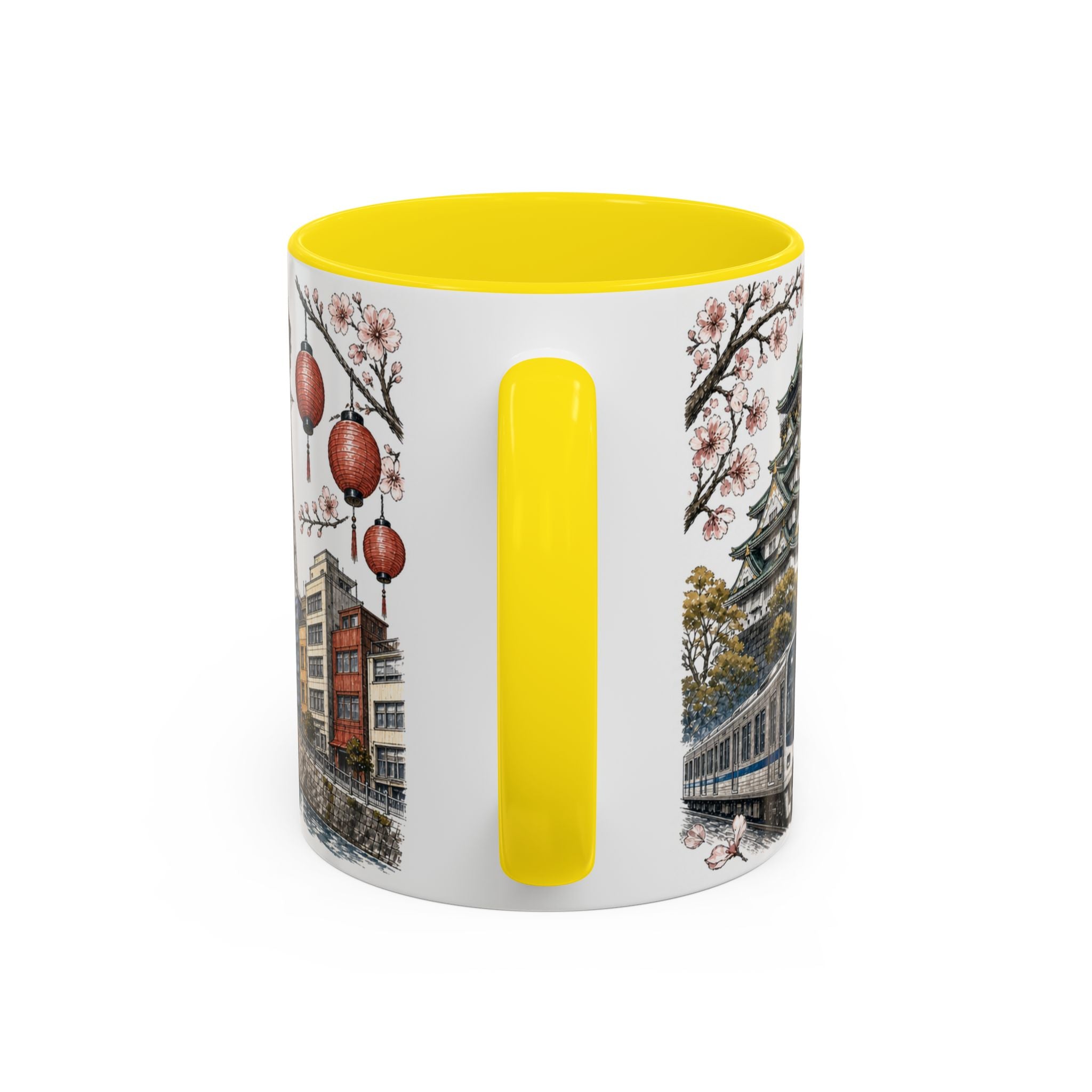Osaka Coffee Mug | Japan Travel Souvenir | Vintage Illustrated City Gift | 11 oz 15 oz Accent Mug