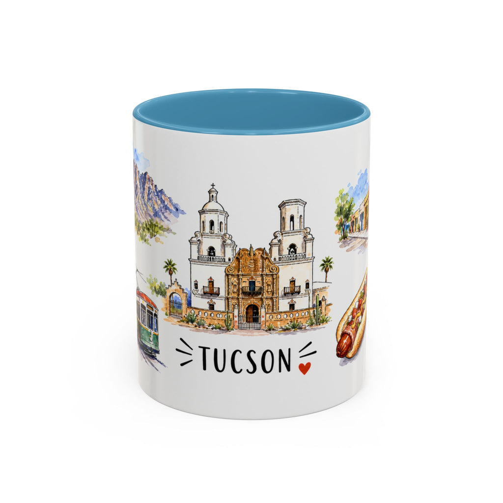 Tucson Illustrated Travel Mug | City Souvenir Accent Coffee Mug | 11oz 15oz Ceramic Cup