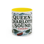 Queen Charlotte Sound Coffee Mug | Travel Destination Souvenir Gift | Accent Color Ceramic 11oz 15oz