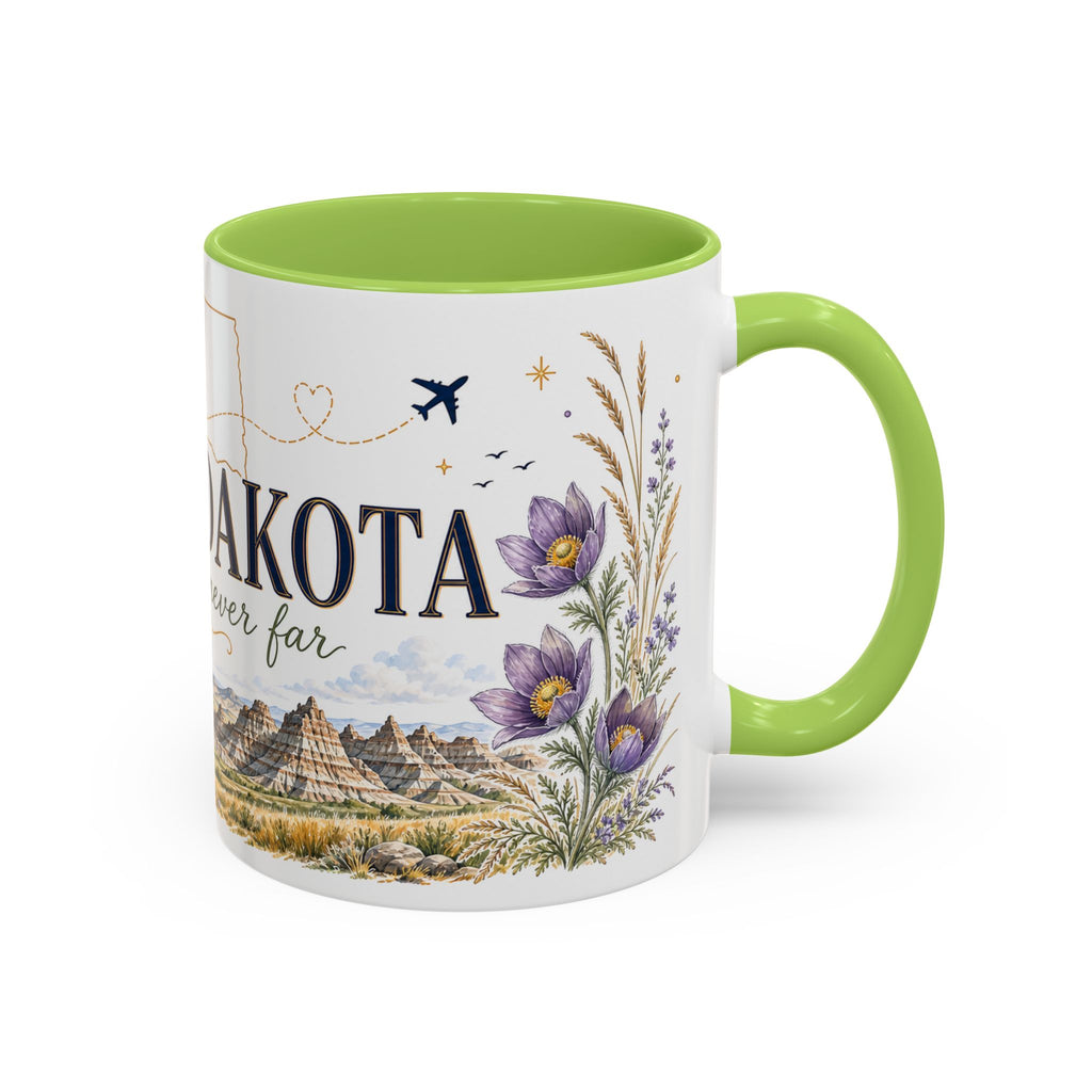 South Dakota State Map Mug | Botanical Accents, Homesick Gift (11oz or 15oz)