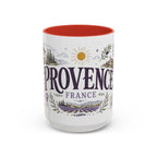 Provence Coffee Mug | Travel Destination Souvenir Gift | Accent Color Ceramic 11oz 15oz