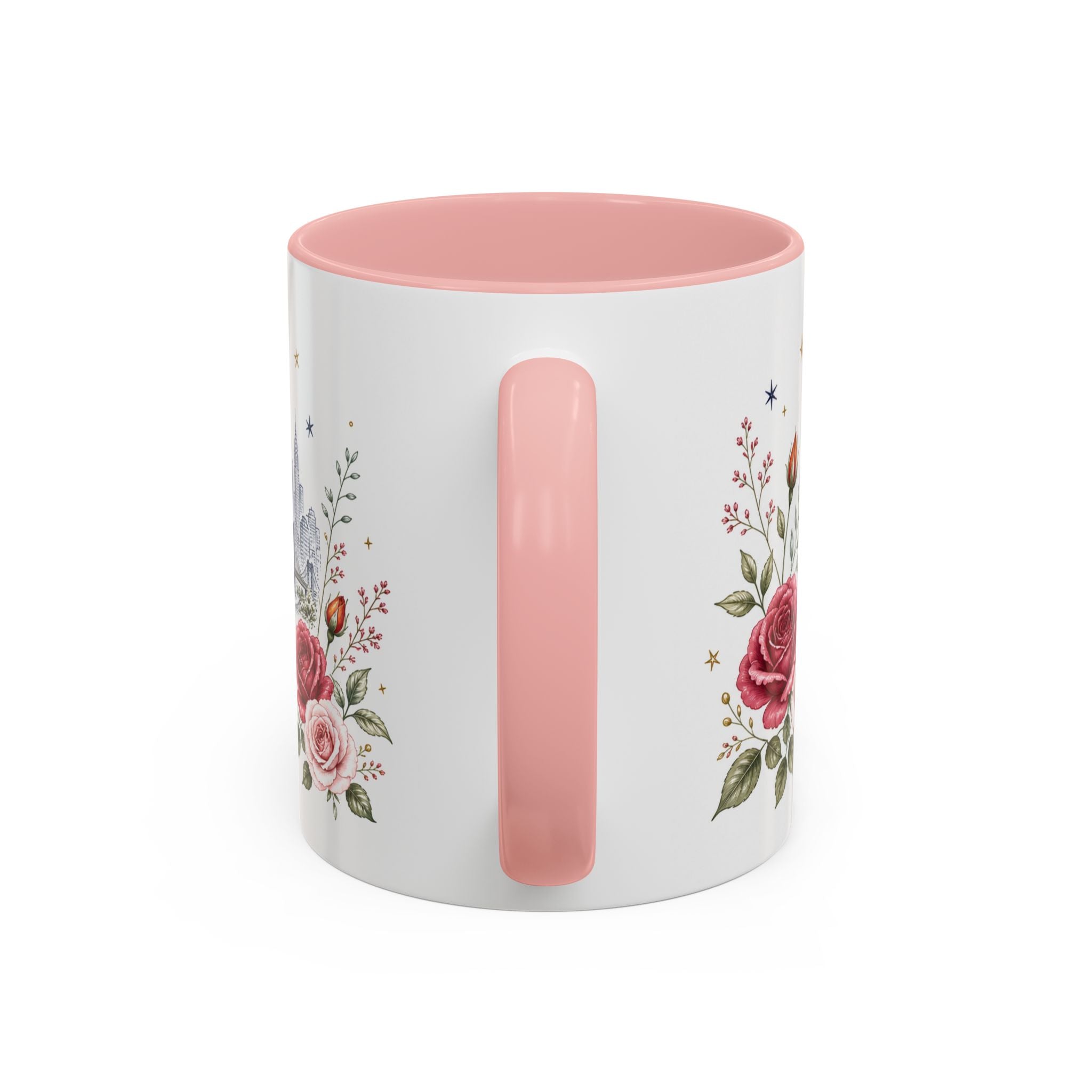 New York State Map Mug | Botanical Rose Accents, Long Distance Friendship Gift