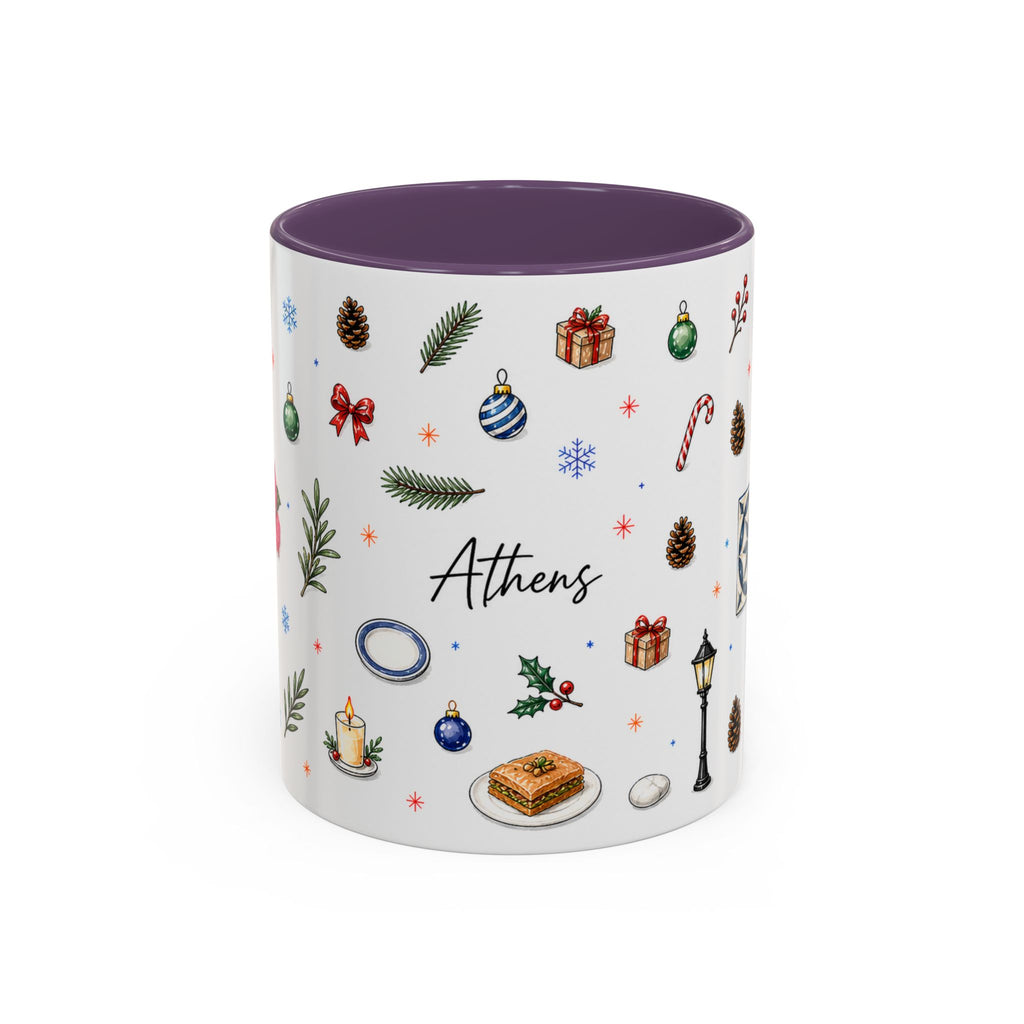 Athens Christmas Mug | Watercolor City Souvenir, Travel Gift (11oz/15oz)