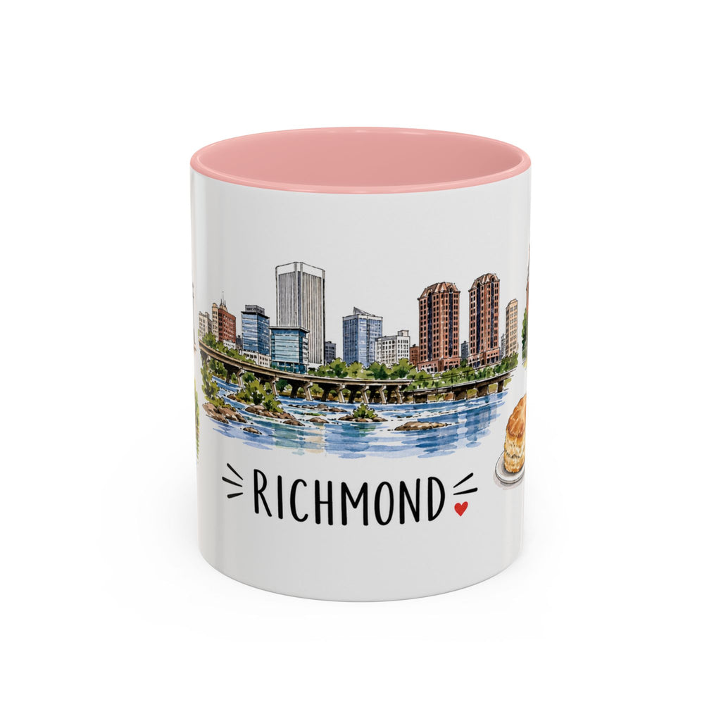 Richmond Illustrated Travel Mug | City Souvenir Accent Coffee Mug | 11oz 15oz Ceramic Cup