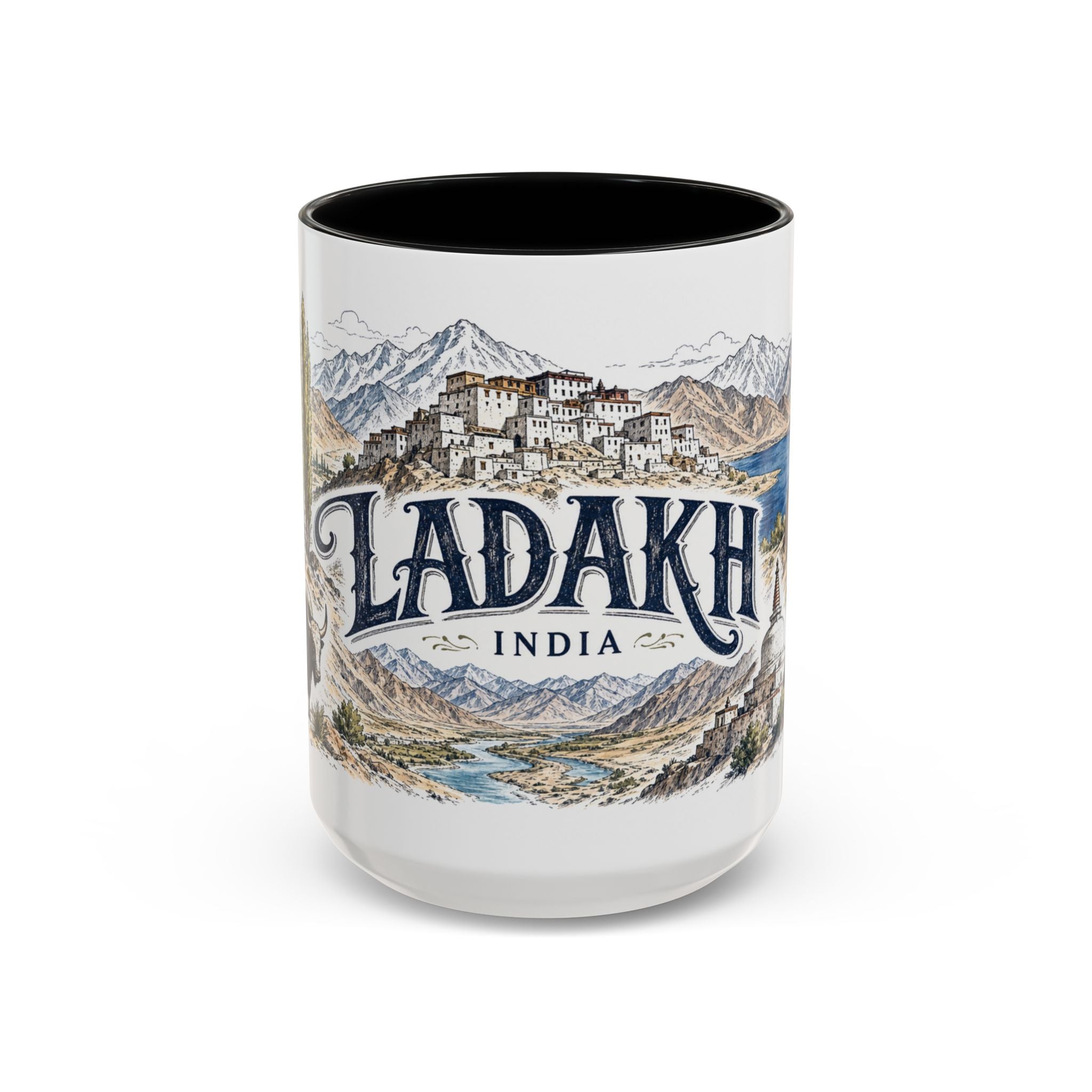Ladakh Mug, India Travel Souvenir, Bucket List Gift, Accent Ceramic Coffee Mug 11oz 15oz