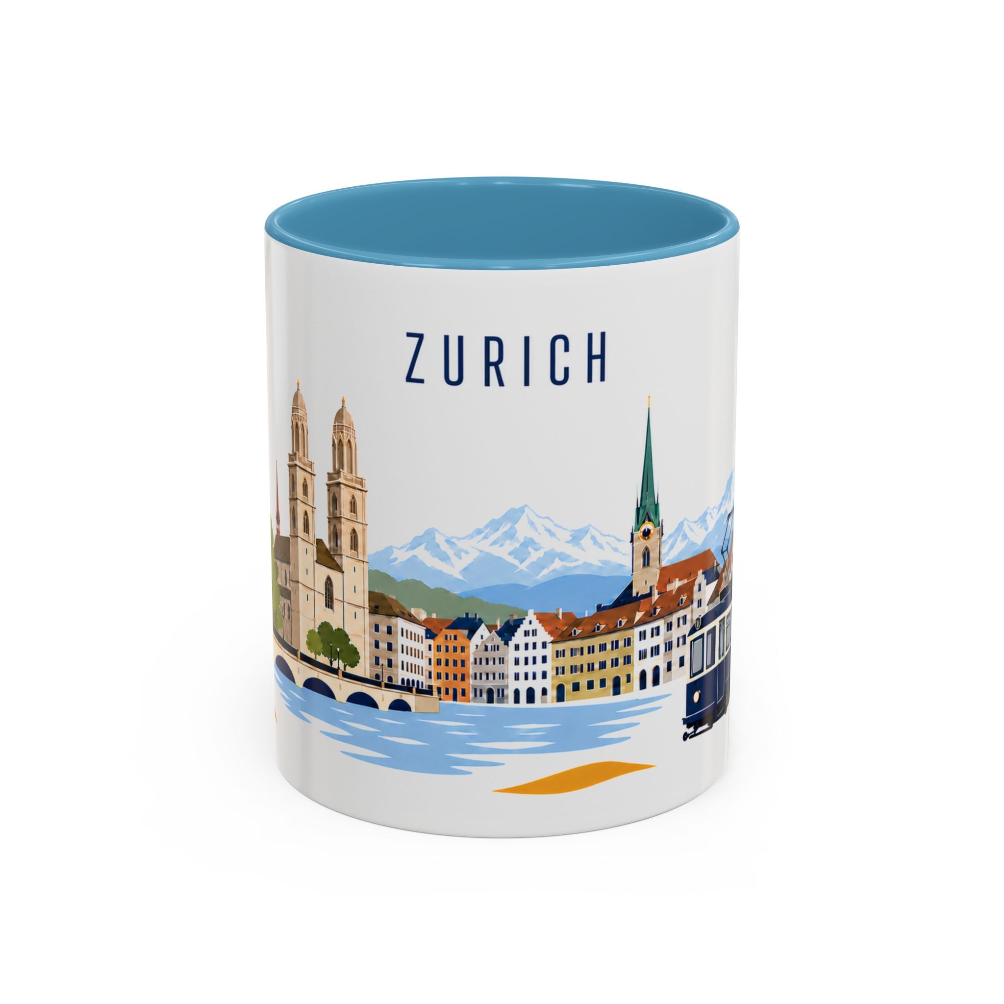 Zurich Coffee Mug | Switzerland Travel Souvenir | Porcelain Decal City Gift | 11oz 15oz Accent Mug