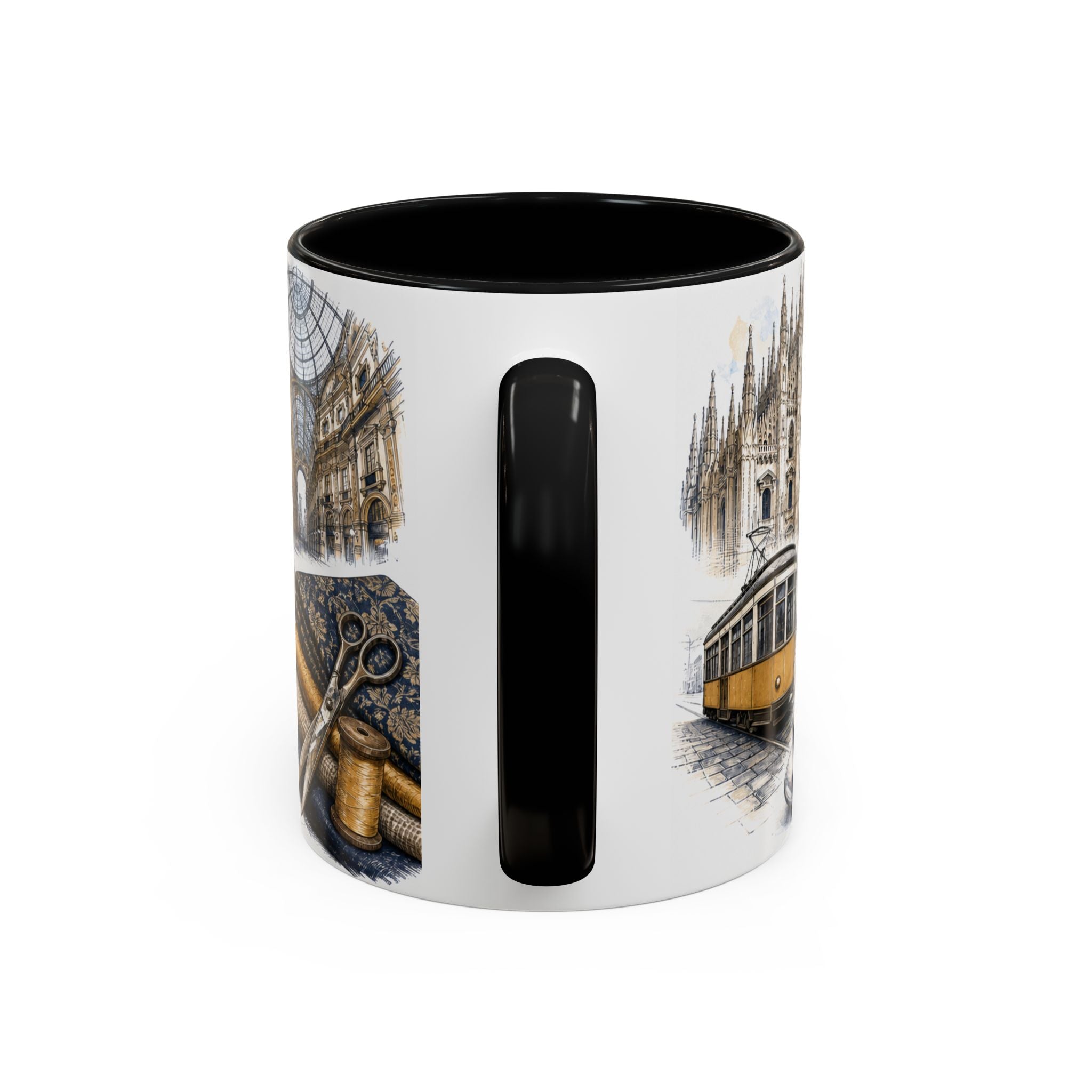 Milan Coffee Mug | Italy Travel Souvenir | Vintage Illustrated City Gift | 11 oz 15 oz Accent Mug
