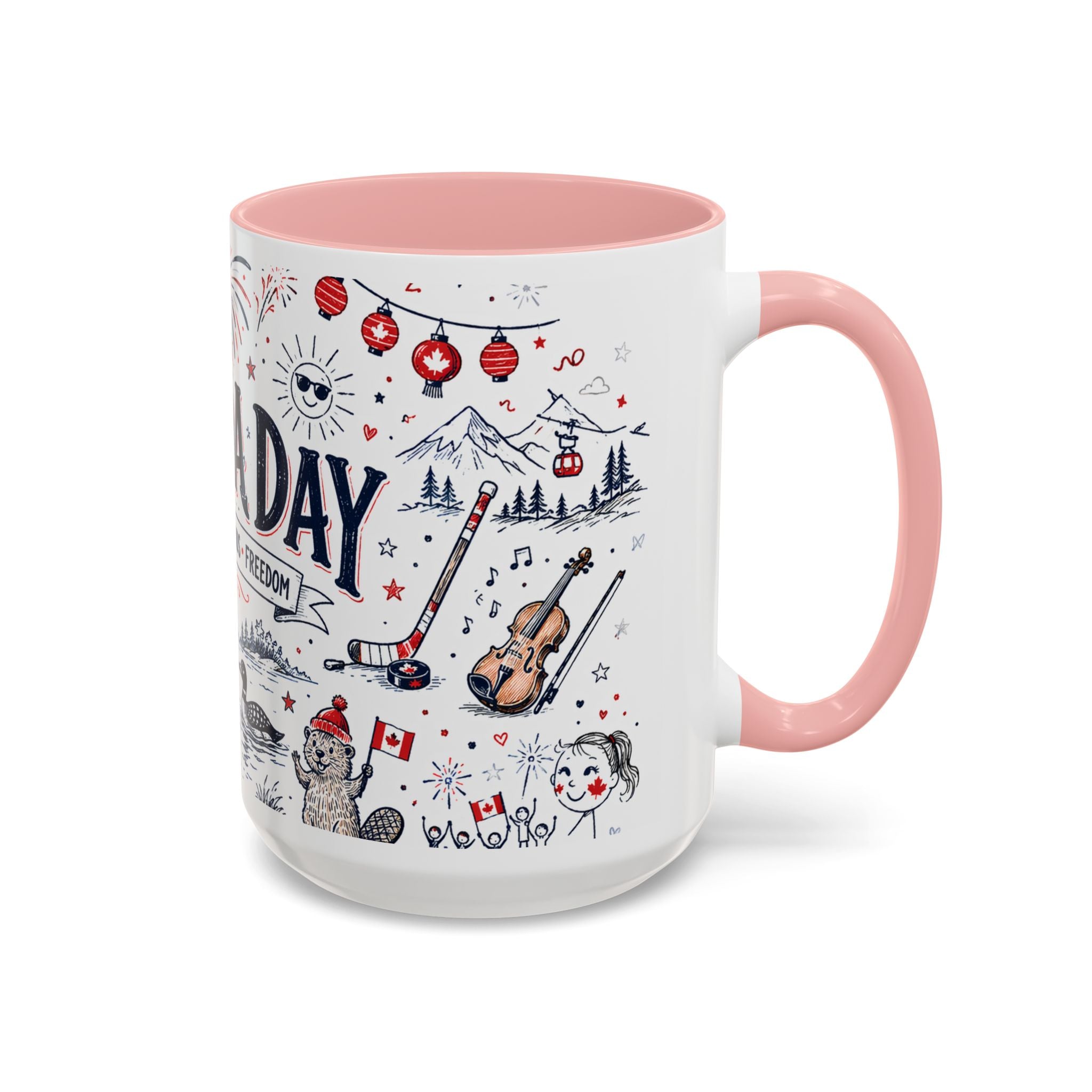 Canada Day Coffee Mug | Canadian Pride Gift | Accent Color Ceramic 11oz 15oz