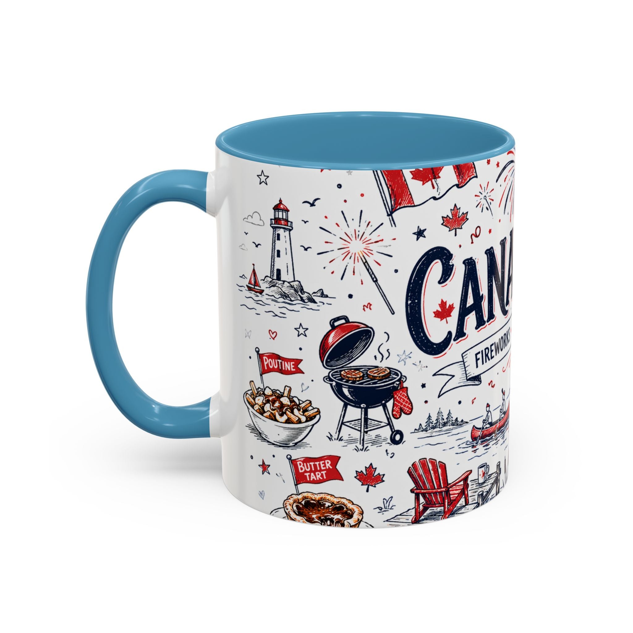 Canada Day Coffee Mug | Canadian Pride Gift | Accent Color Ceramic 11oz 15oz