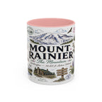 Mount Rainier Coffee Mug | National Park Hiking Washington Gift | Accent Color Ceramic 11oz 15oz