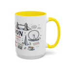 London Coffee Mug | England Souvenir Travel Gift | Accent Color Ceramic 11oz 15oz