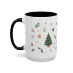 Christmas Mug | Watercolor Tree Gifts Wreath Holiday Cup | Accent Coffee Mug 11oz 15oz