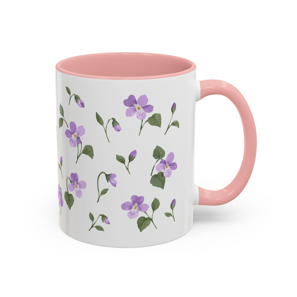 New Jersey Violet Mug, State Flower Floral Coffee Cup, 11oz Botanical Gift