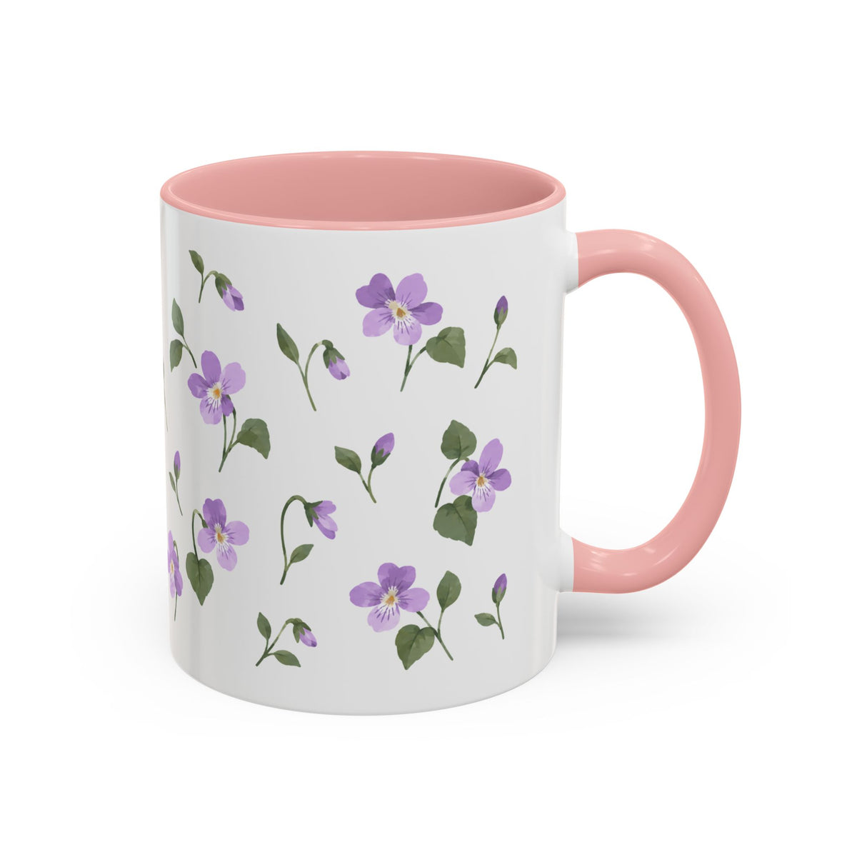 New Jersey Violet Mug, State Flower Floral Coffee Cup, 11oz Botanical Gift