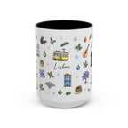 Lisbon Christmas Mug | Watercolor City Souvenir | Ceramic Coffee Cup 11oz 15oz